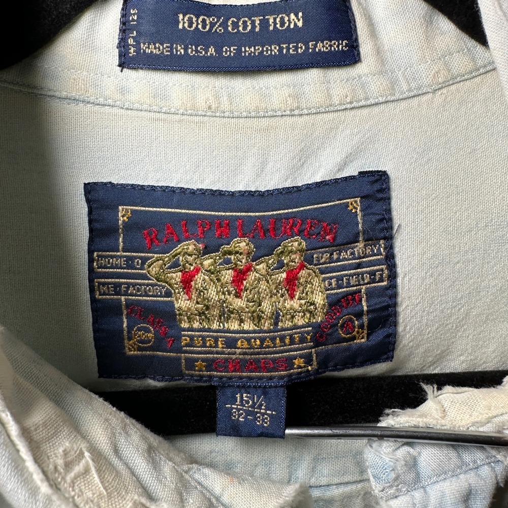 Vintage Chaps Ralph Lauren Shirt XL Distressed Fade Workwear Rare Old Label